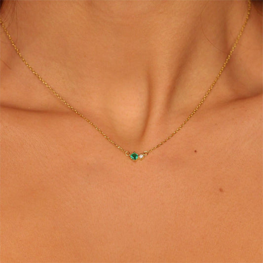 Birthstones Birthstone Zircon Vintage Literary Clavicle Necklaces