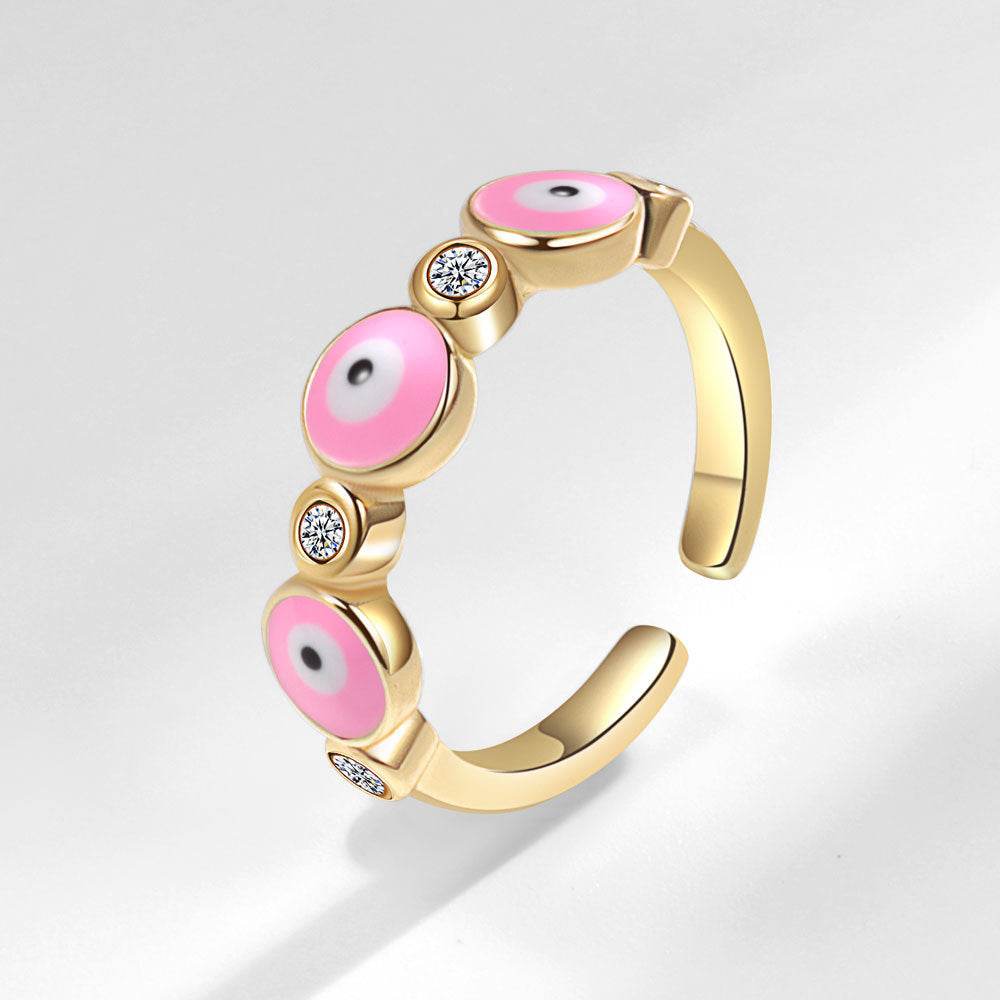 Niche Design Zircon Ornament Dripping Oil Rings