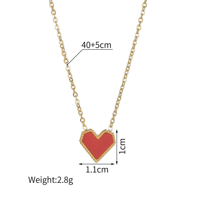 Stainless Steel Heart-shaped Accessories Female Style Necklaces