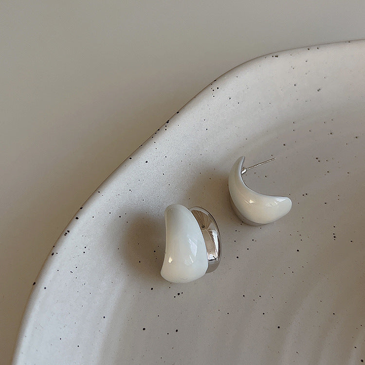 Dripping Metal Female Niche Retro Personality And Earrings