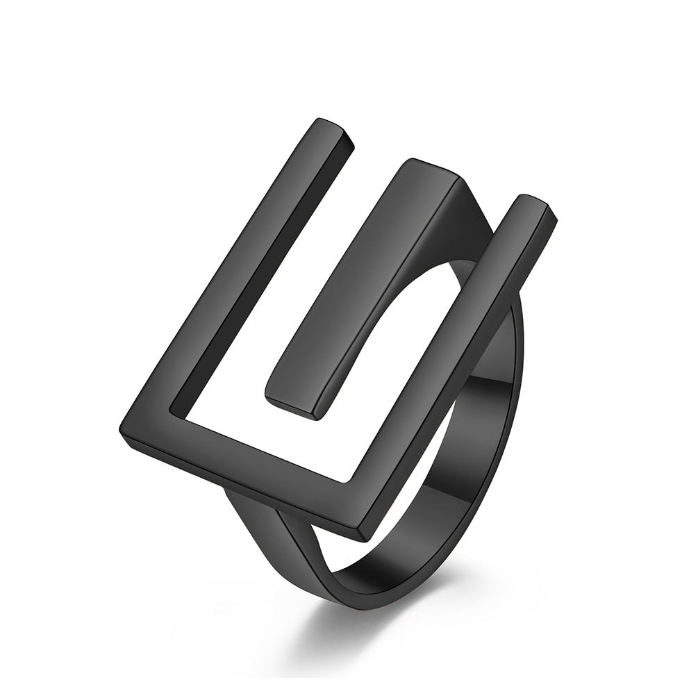 Style Simple E-shaped Open Stainless Steel Titanium Plated Bracelets