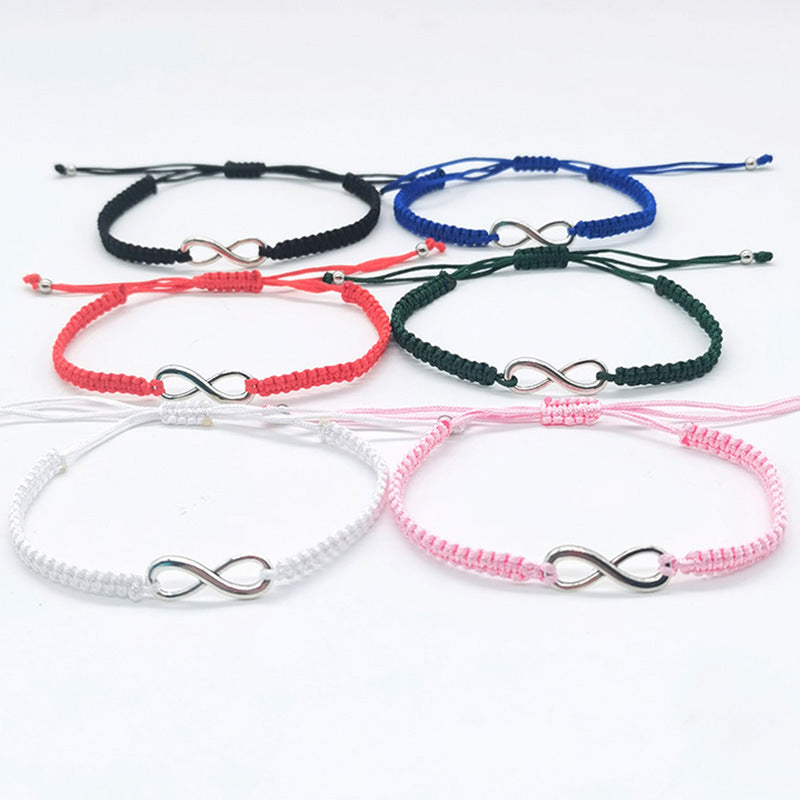 Simple Alloy Words Infinite Woven Adjustable Bracelets