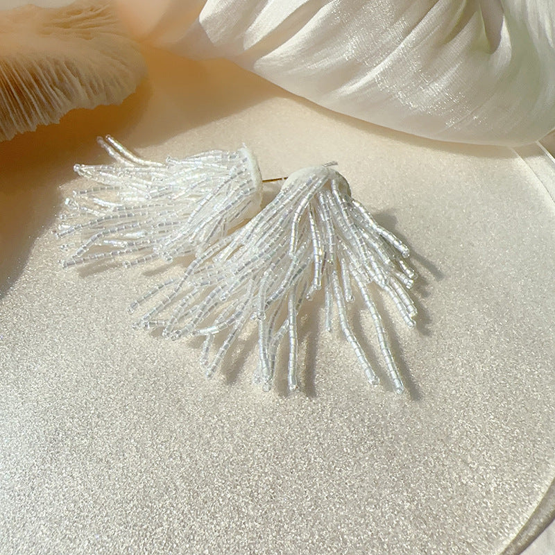 Thousand Gold Visual Sense Dark Waterfall Tassel Ear Personalized Earrings