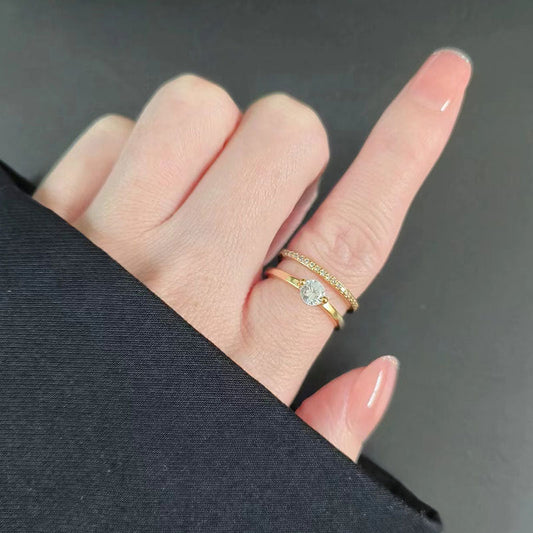 Geometric Open Mouth Korean Simple Temperamental Rings