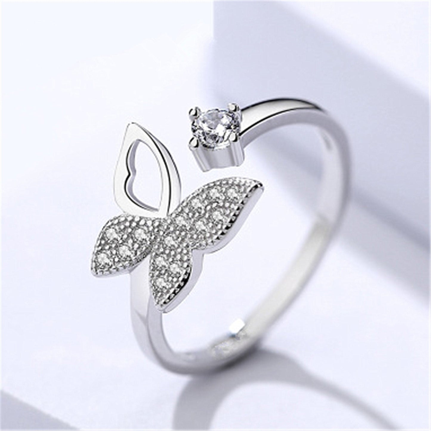 Women's Korean Simple Temperament Fairy Butterfly Open-end Rings