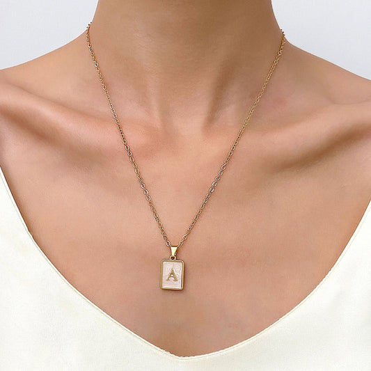 Drop Oil Letter Female Style Retro English Necklaces