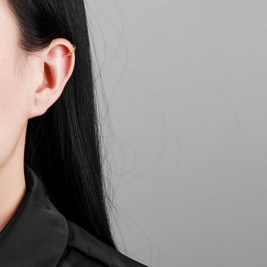 Women's Hollow Gold Chain Painless Ear Clip Earrings