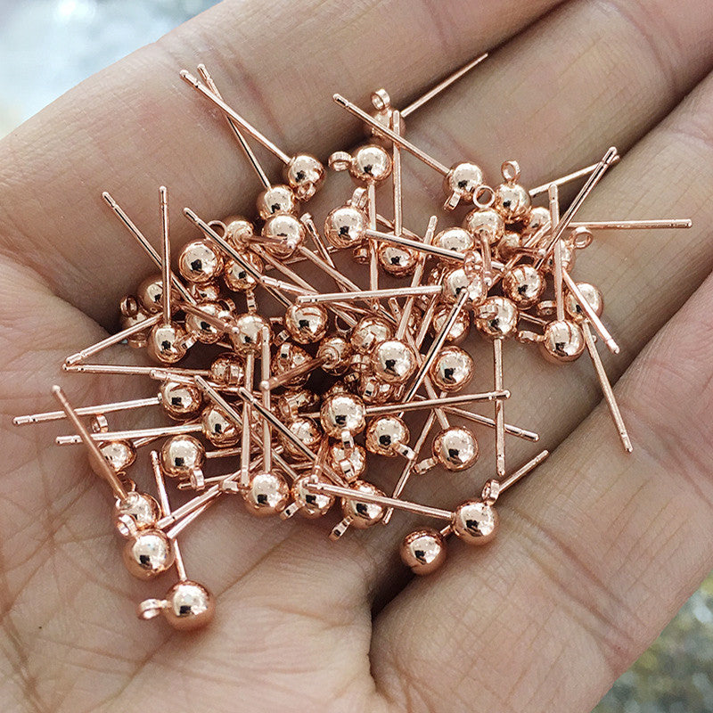 Round Beads Ear Accessories Handmade Material Earrings