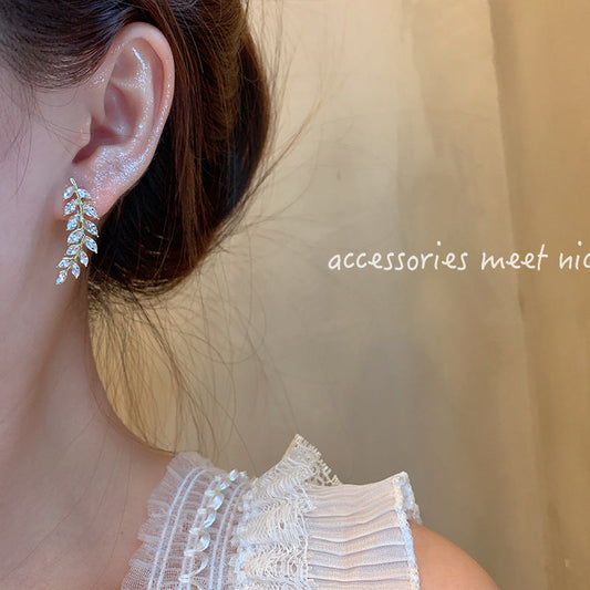 Light Luxury Zircon Wheat One-piece Multiple Earrings