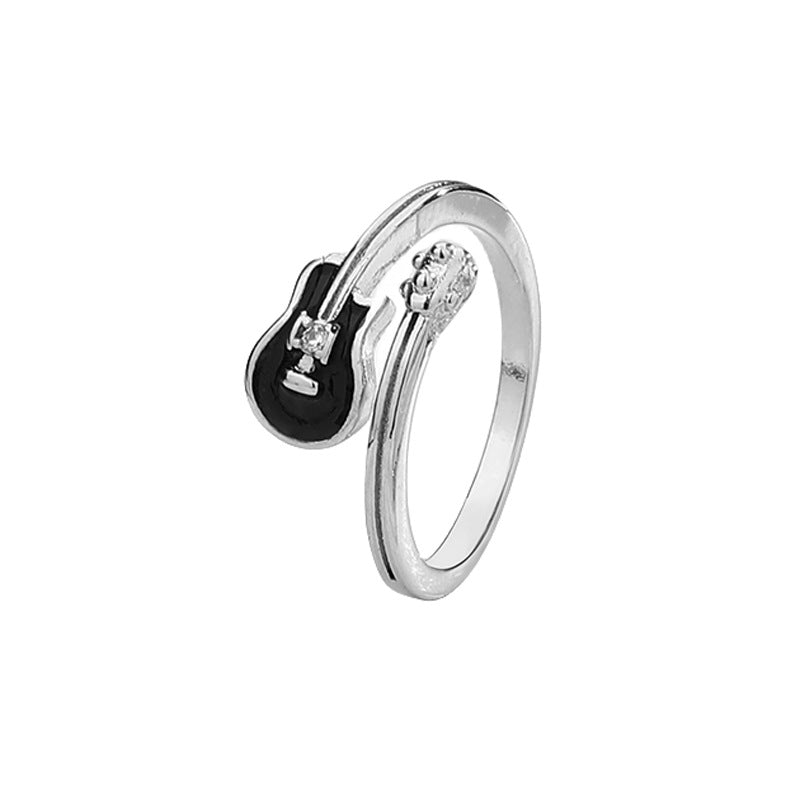 Cool Rock Style Black Musical Instrument Rings