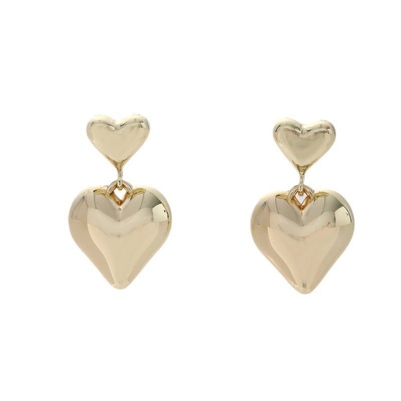 Women's Stylish Retro Minimalism Metal Heart Fashionable Earrings