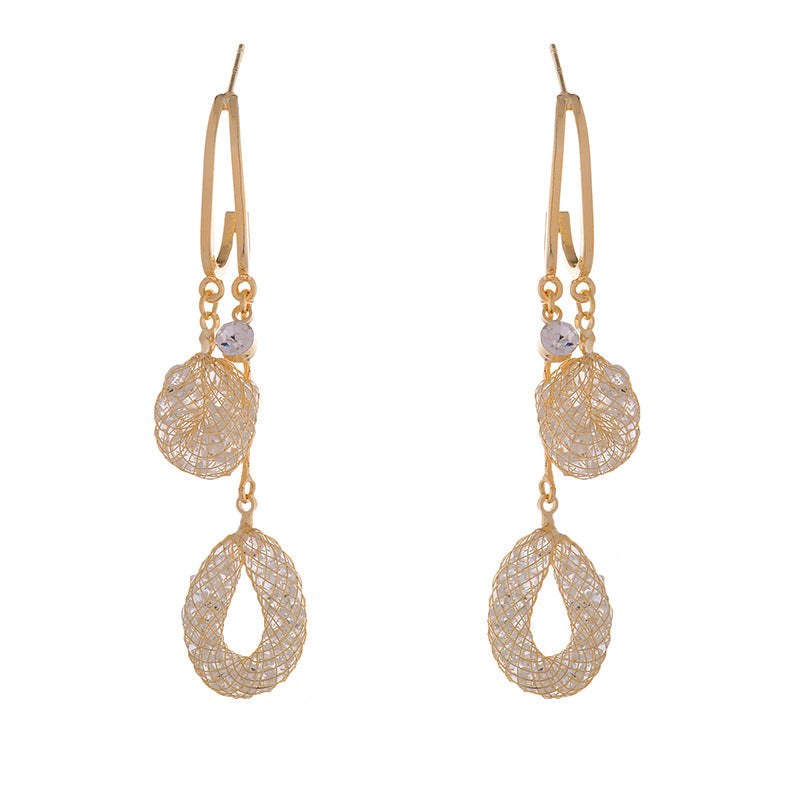 Water Drops Long Fringe Exquisite Light Earrings