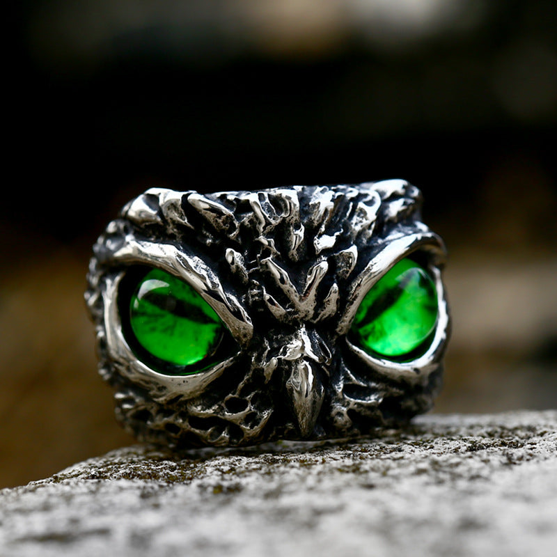 Men's Owl Stainless Steel Vintage Devil's Eye Rings