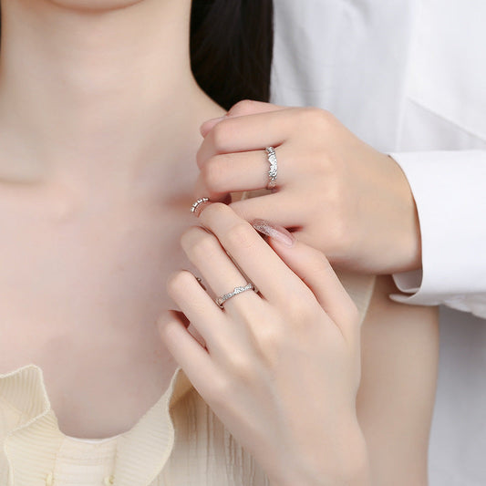 Fit Couple Sterling Sier Creative Korean Version Open Rings