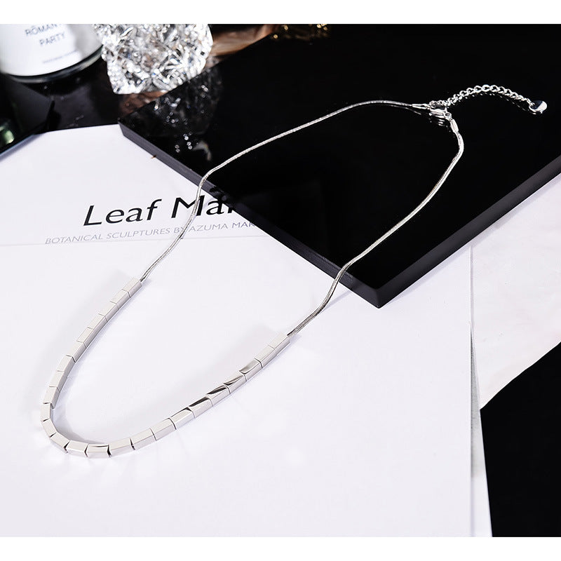 Women's Cold Advanced Design Sense Titanium Steel No Necklaces