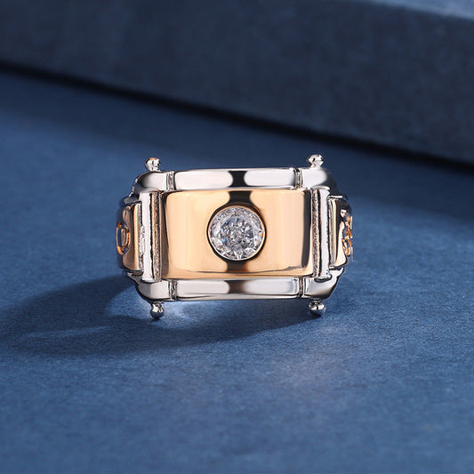 Man's Jewelry Champagne Gold Plated Domineering Rings