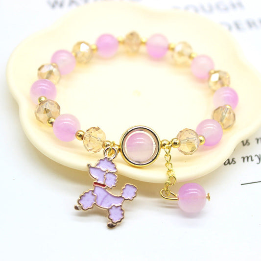 Ice Crystal Cartoon Jade Dog Clow Bracelets