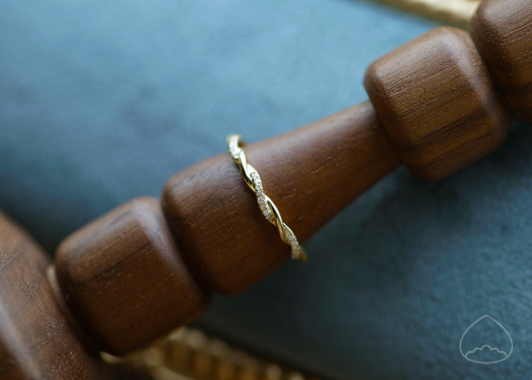 Sterling Sier Gold-plated Female Fresh Simple Rings