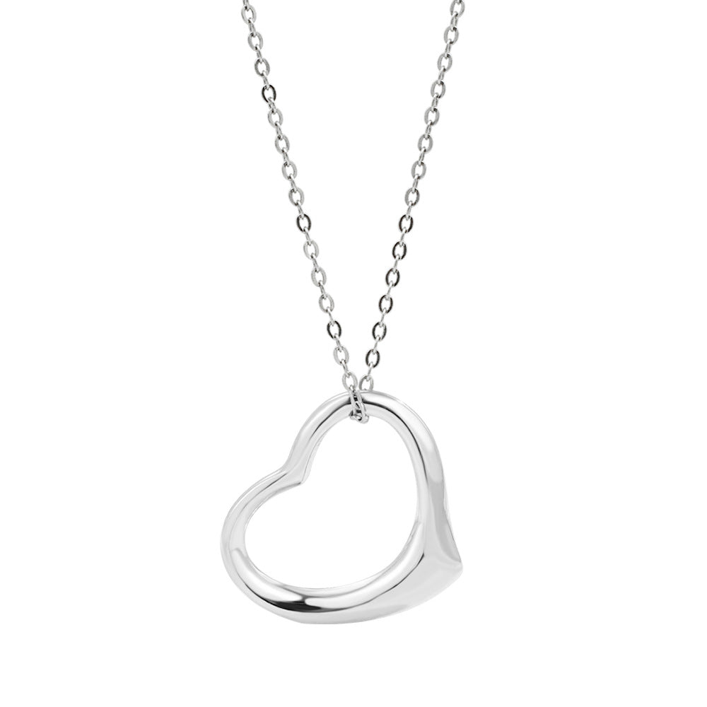 Women's Ornament Sterling Sier Hollow Heart Light Luxury Necklaces
