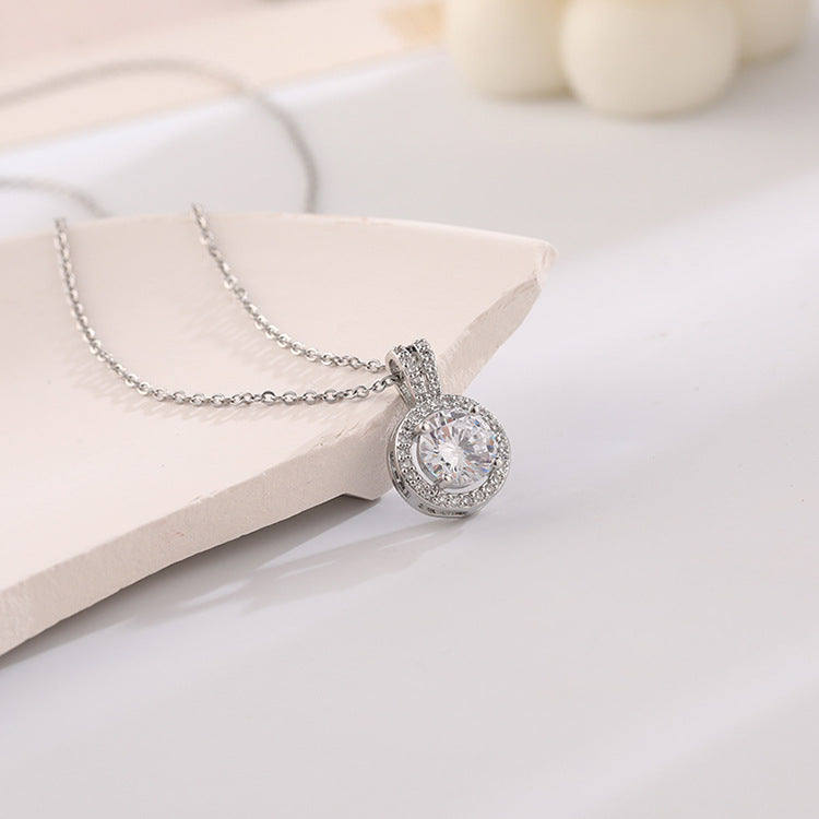 Women's Fashion Zircon Ornament Gold Plated Titanium Steel Clavicle Necklaces