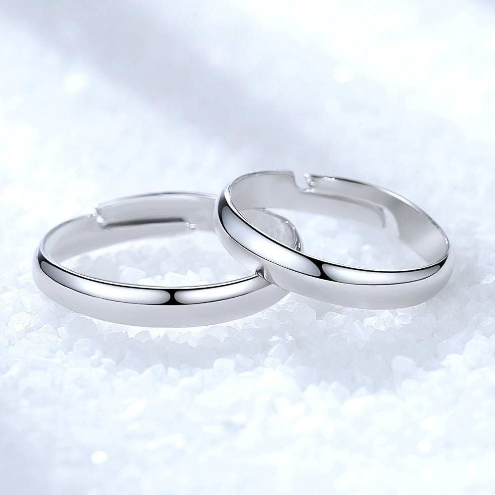 Women's & Men's Simple Glossy Pure Love Hand Jewelry Rose Rings