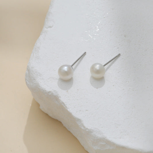 Women's Water Pearl Sier Jewelry Niche Zircon Rings