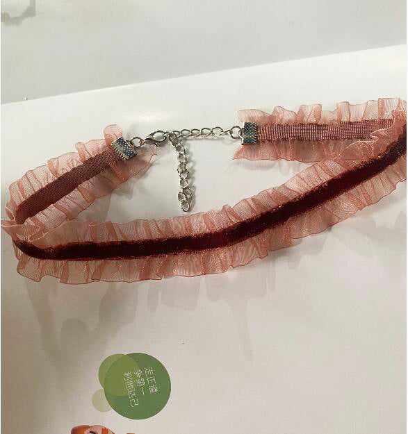 Sweet Collar And Neck Ornament Veet Flounced Clavicle Necklaces