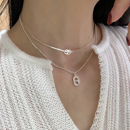 Female Minority Fashion Personality Thin Double Layer Necklaces