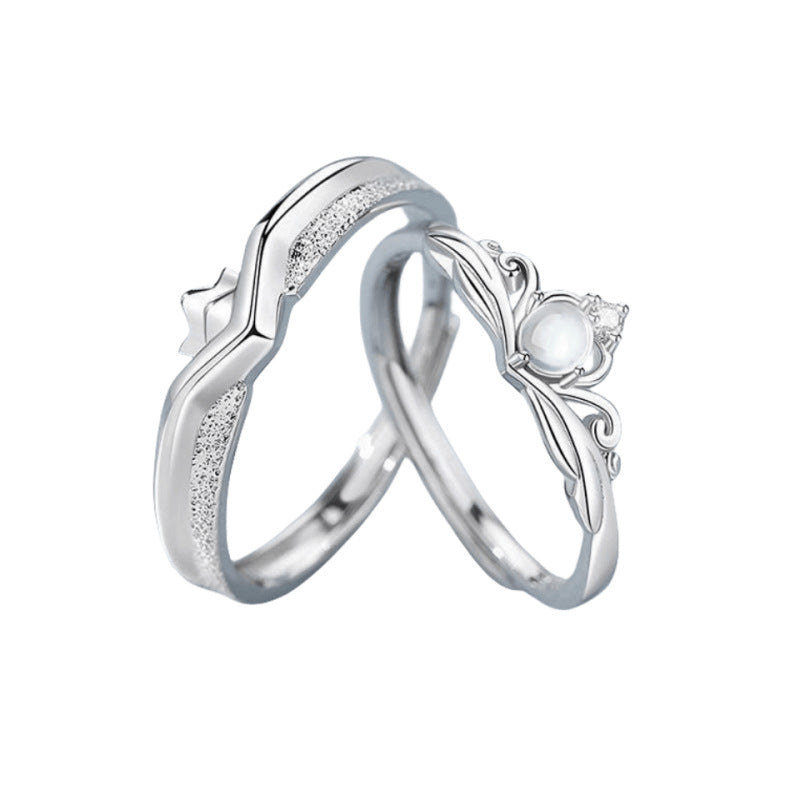 Women's & Men's & Sier Princess And Knight Couple Pair Rings