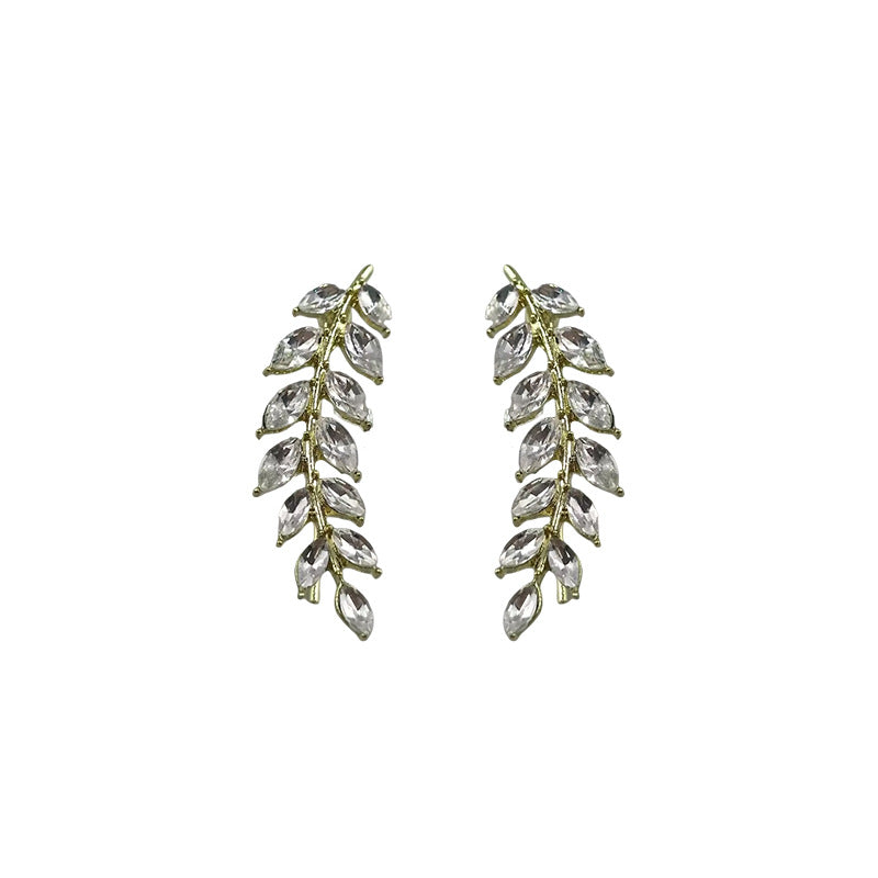 Light Luxury Zircon Wheat One-piece Multiple Earrings