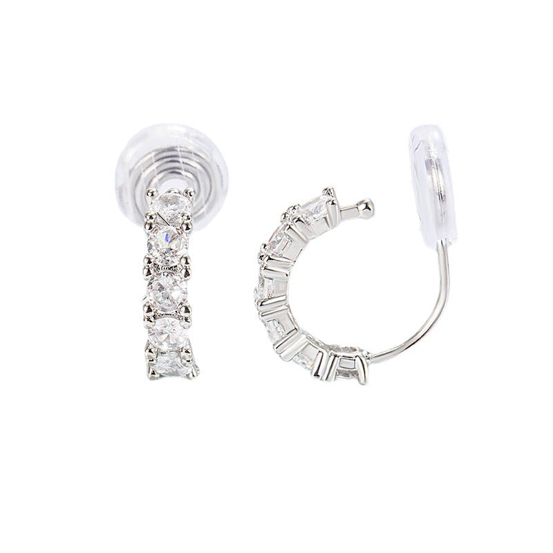 High-grade Refined Zircon Curved Female Daily Earrings