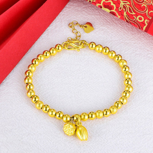 Two Vietnam Placer Lotus Flower Seedpod Lucky Bracelets