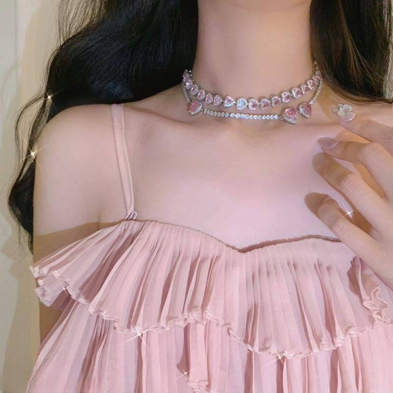Simple Light Luxury Fans Love Clavicle Chain Full Necklaces