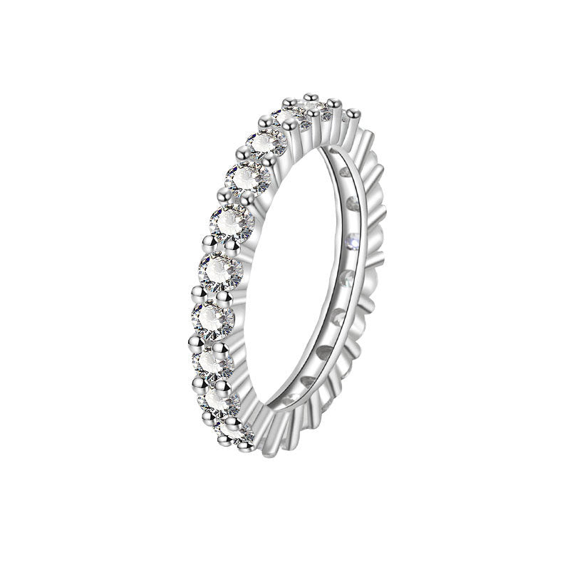 Single Row Full Diamond Female Personality Rings