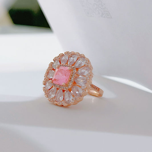 Zircon Princess Square Diamond Tourmaline Color Rings