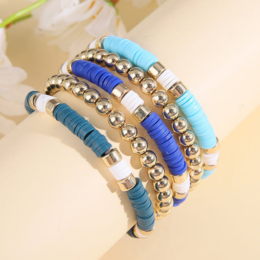 Women's & Men's Clay Ball Pieces Suit Retro Bohemian Bracelets