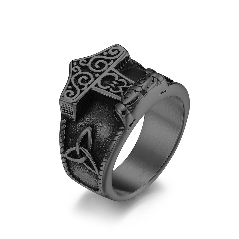 Men's Retro Nordic Mythology Celtic Knot Quake Rings