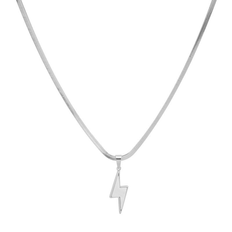 White Shell Lightning Pendant Snake Bones Necklaces