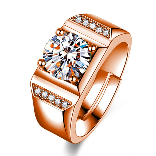 Opening Business Domineering Imitation Moissanite Rhinestone Rings