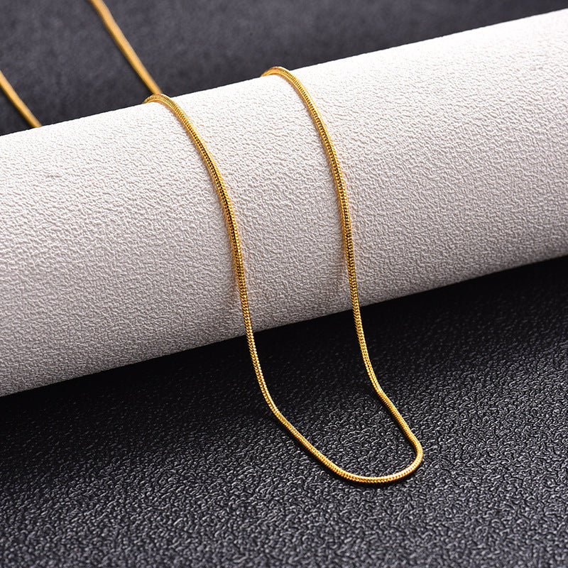 Men's Simple Temperament Hip Hop Punk Thin Round Necklaces