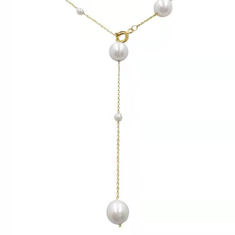 French Style Pearl Grace Tassel Clavicle Chain Bowknot Necklaces