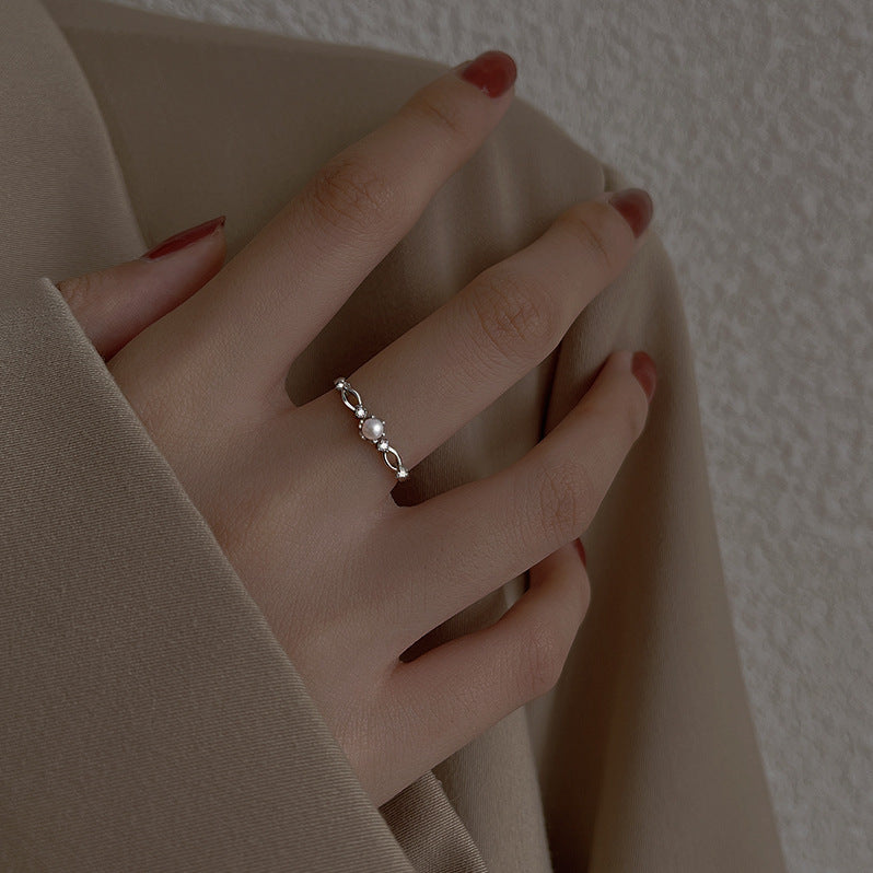 Women's Rhinestone Imitation Pearl High-grade Light Luxury Rings