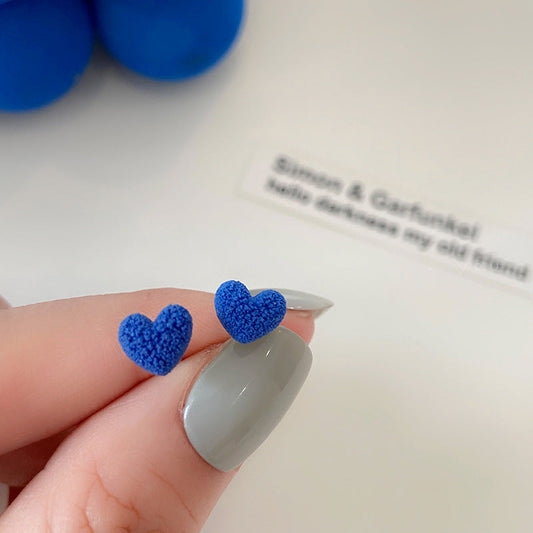 Klein Blue Ear Niche Loving Heart In Sterling Earrings