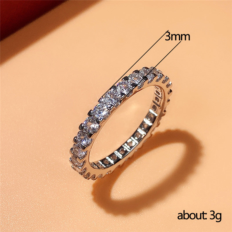 Women's Starry Full Circle Simulation Zircon Affordable Rings