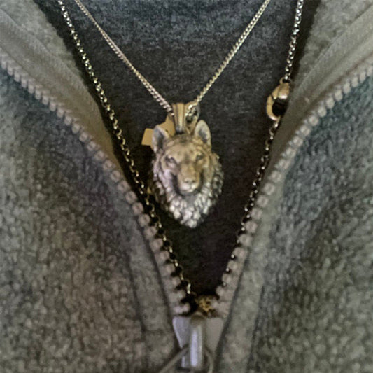 Women's & Men's & Hip Hop Wolf Head Pendant Necklaces