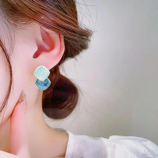 Women's Butterfly Summer Blue And White High-grade Earrings