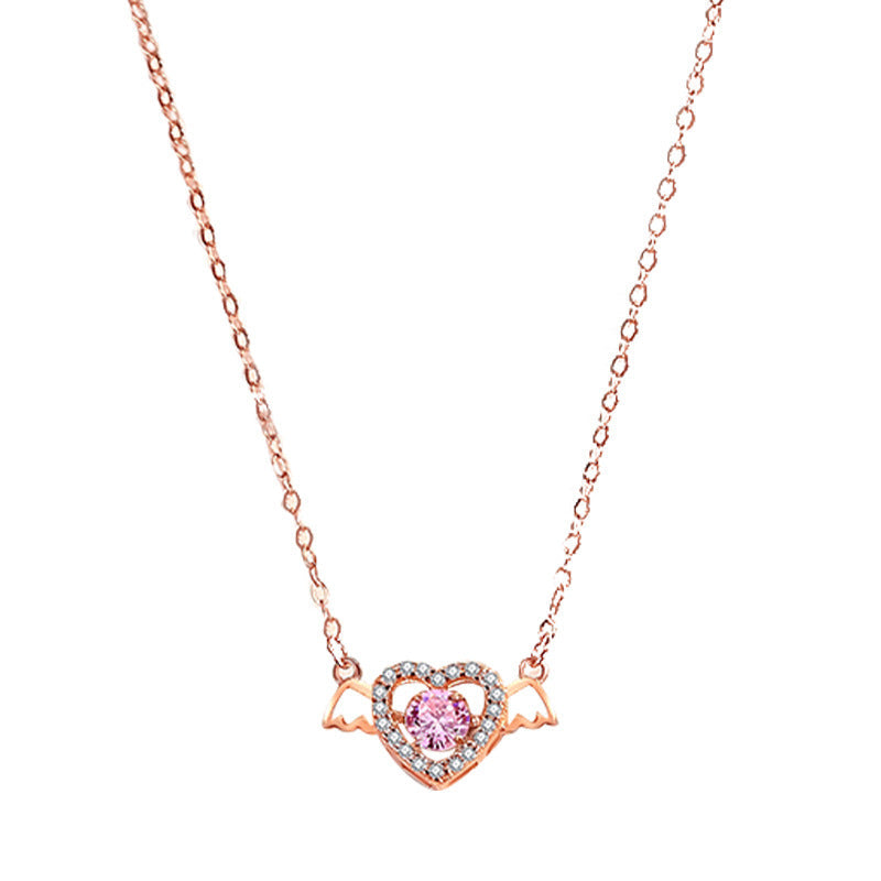 Women's Love Smart Sterling Sier Korean Style Pulsatile Heart Necklaces