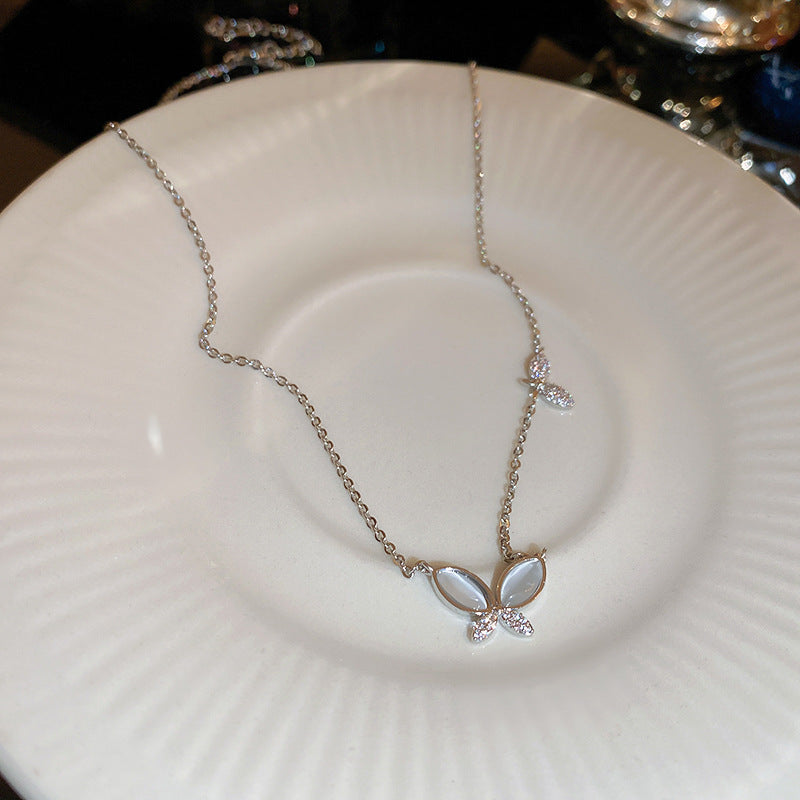 Zircon Opal Butterfly Cold Style Light Luxury And Simplicity Necklaces