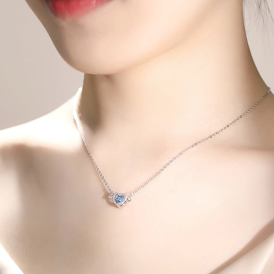 Women's Love Smart Sterling Sier Korean Style Pulsatile Heart Necklaces