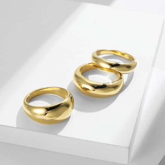 Women's & Men's & Glossy Trendy And Neutral Titanium Rings